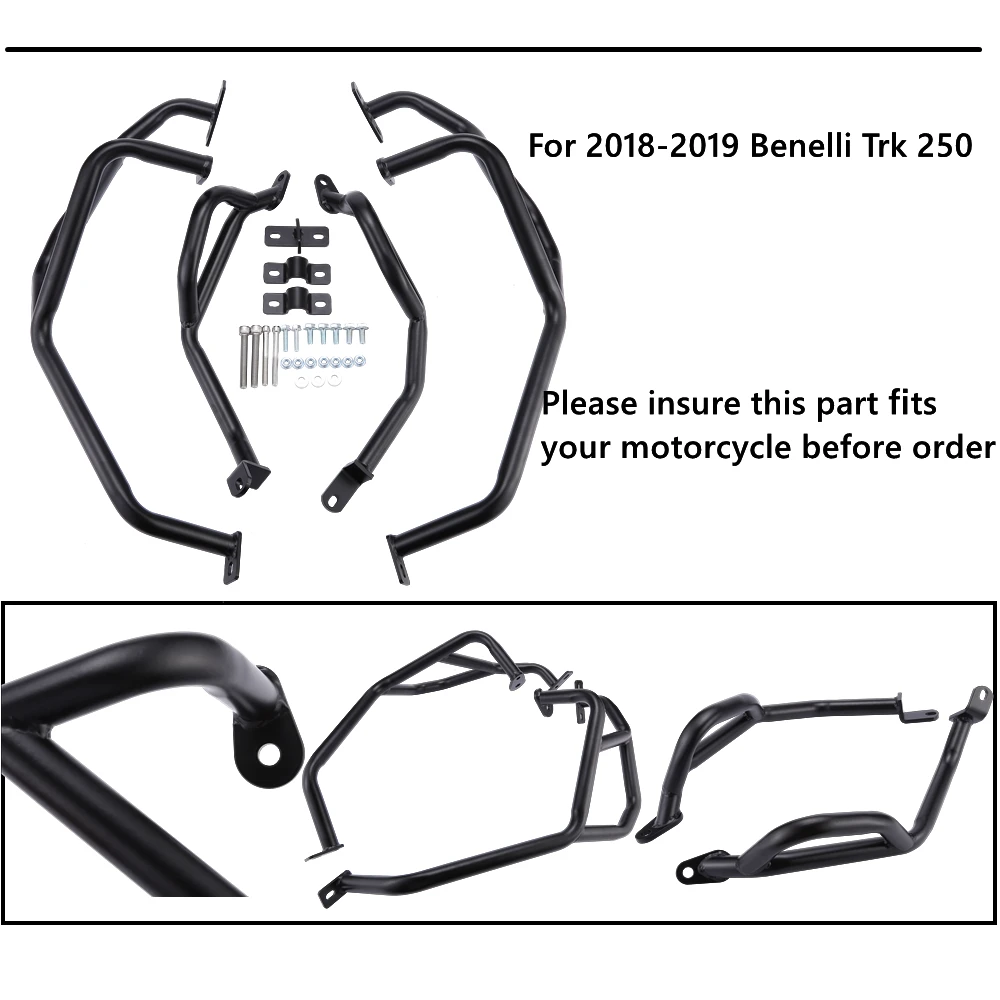 Ochrona zderzaka Silnika motocykla Crash Bars Protector Steel For Benelli TRK251 TRK 251 2018 2019 Zderzaki Górna i Dolna crashbar