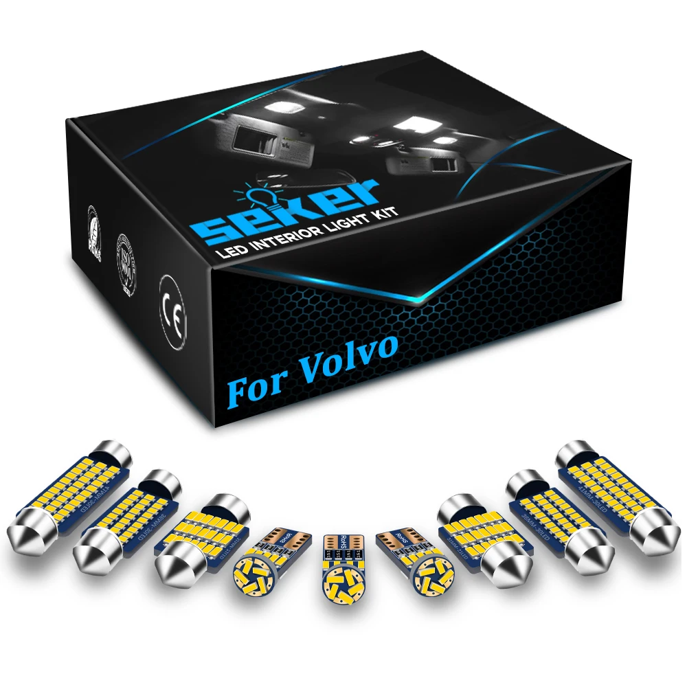 Seker Canbus Do Volvo V50 V60 V70 XC60 XC70 XC90 S40 S60 S70 S80, C30 C70 Car LED Interior Map Dome Trunk Error Free Light Kit