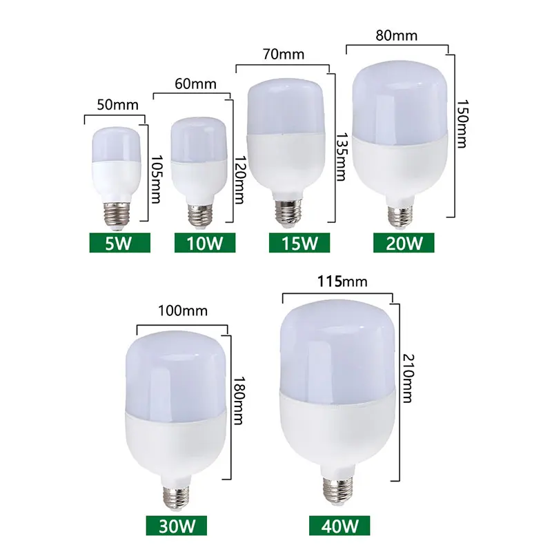 220V Voltage 5W 10W 15W 20W 30W E27 Screw LED Bulb Super Bright Energy Saving Bulb Household Hanging Buckle Light Bulb