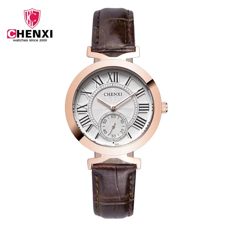 CHENXI Fashion Casual Leather Quartz watch women Mesh steel belt zegarek dla kobiet relojes para mujer Prezent watchband