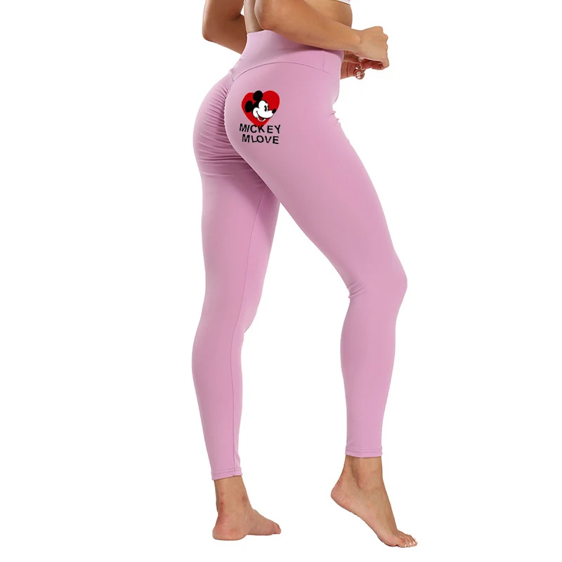 Disney mickey printing Women solid color hip-lifting high-waist peach hip sweat-absorbent yoga pants rozrywkowe i sportowe legginsy