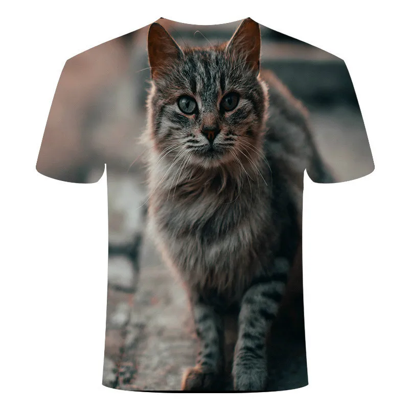 Wysokiej jakości t-shirt black cat męskie damskie drukowanie 3D meble ubrania z krótkim rękawem, funny animal tops new 2021