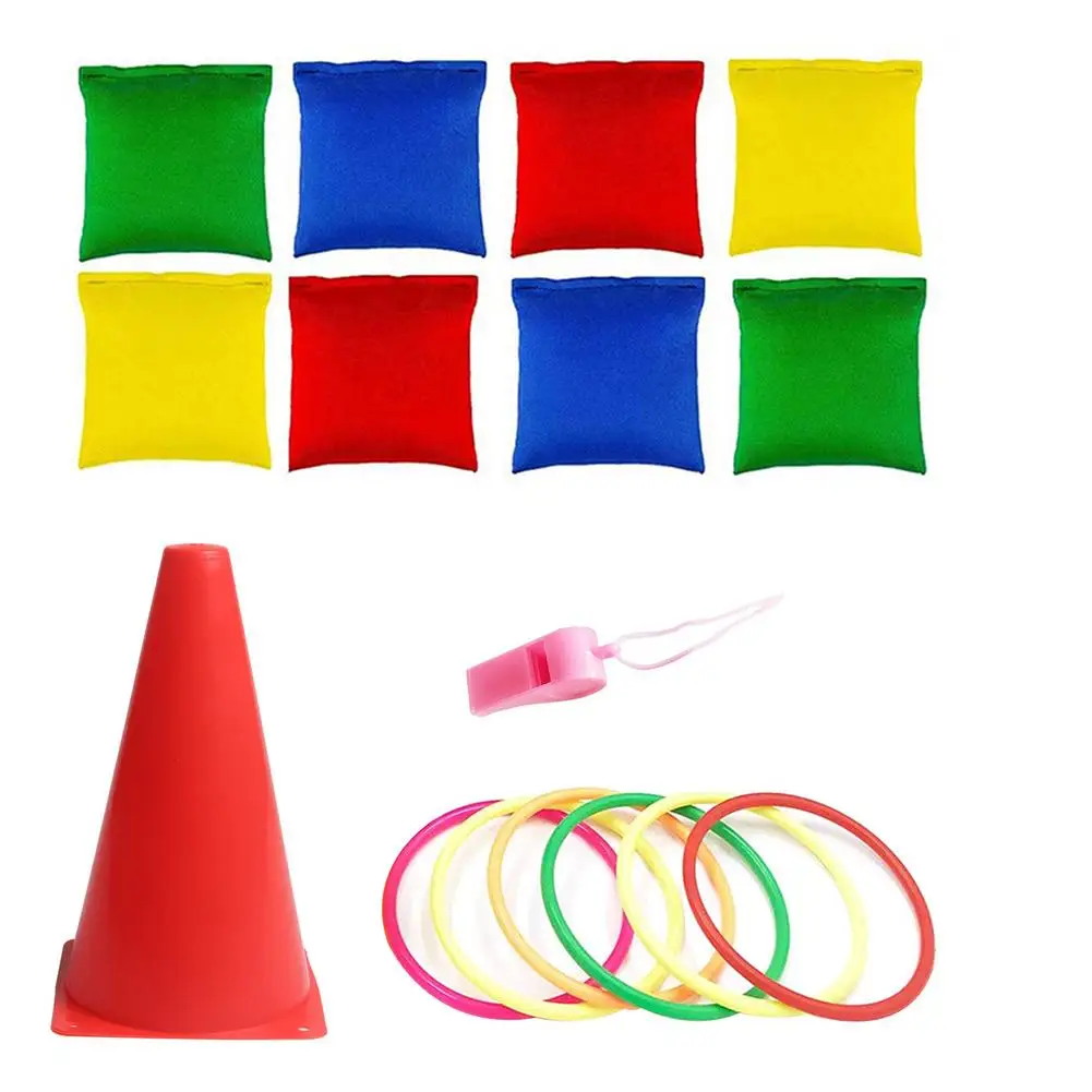 Carnival Toss Games Combo Set Outdoor Plastic Cones Bean Bag Ring Toss Games For Kids Party Children Playing Interaction Toys