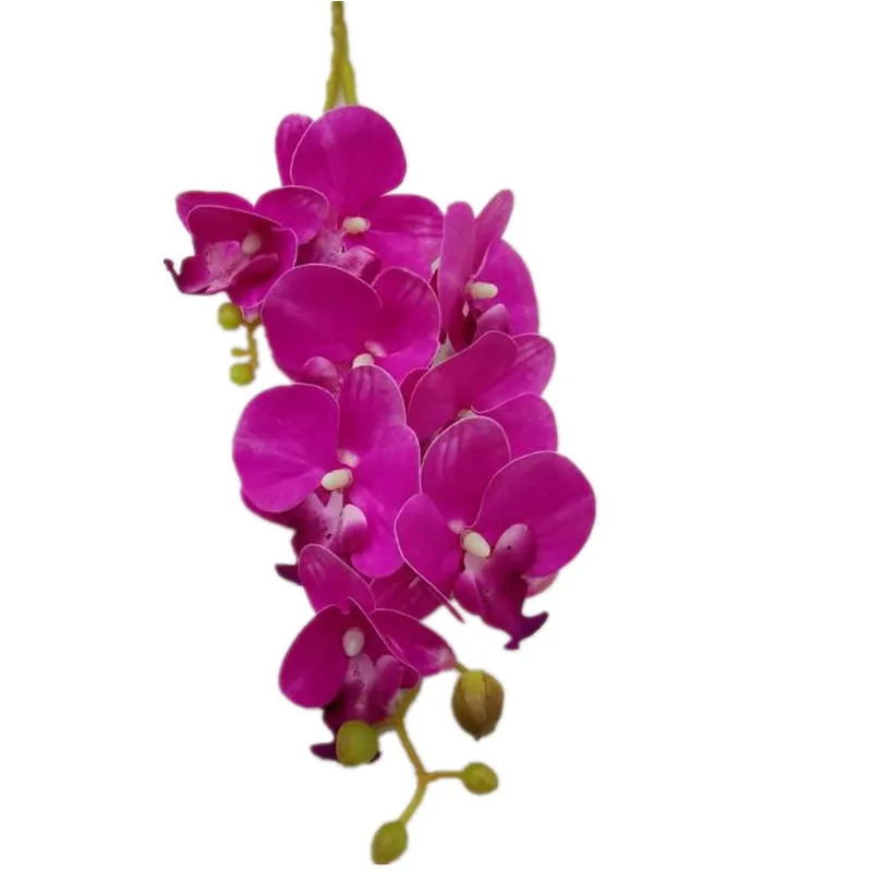 Jeden Sztuczny Lateks Motyl Orchidea Kwiaty (2 łodygi/sztuka) Real Touch Phalaenopsis Orchid 27.17