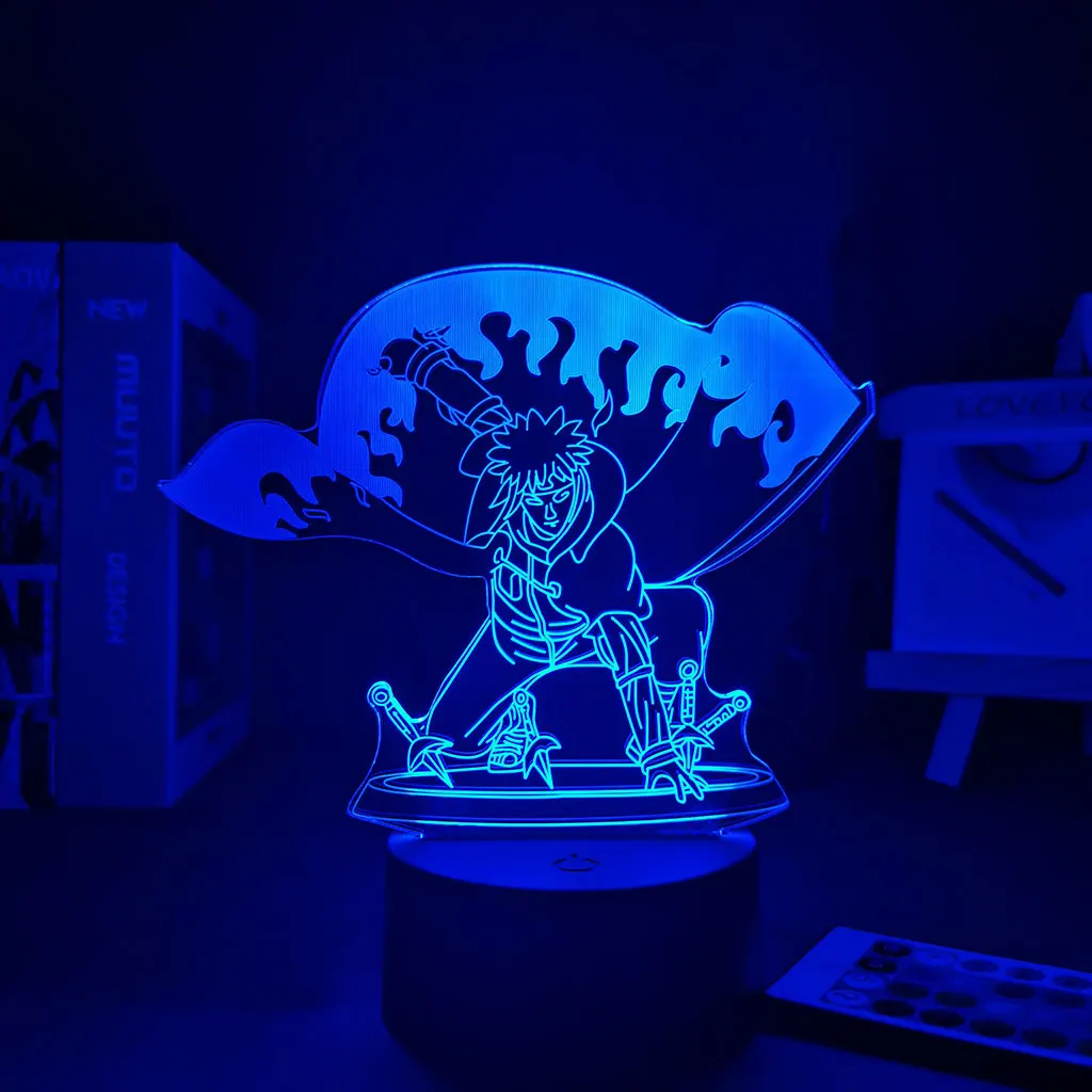 Manga Narutoed Dekoracja Sypialni 3D Lampa Czujnik Ruchu Światło Prezent Przyjaciółce Do Domu Anime Figurka Anime Narutoed