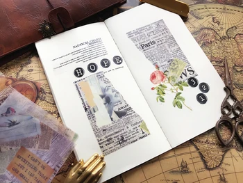 6 szt./Paczka Wzór papierowa forma Gazeta Mapa Naklejki DIY Craft Scrapbookingu Album Śmieci Magazyn Planowanie Dekoracyjne Naklejki