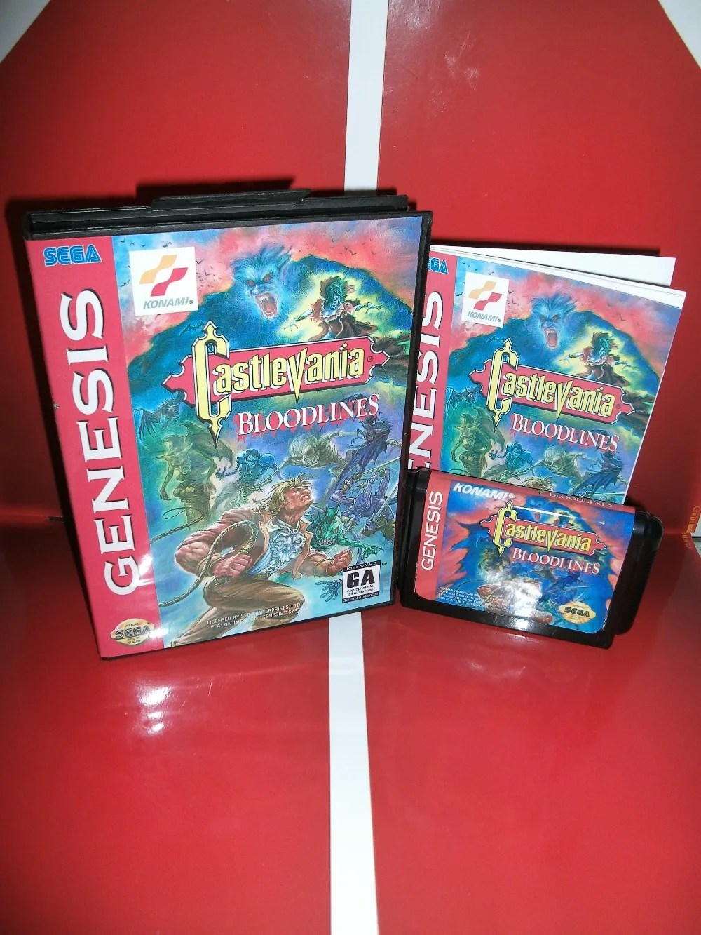 Castlevania Bloodlines NTSC-U gry kaseta z skrzynią i ręczny 16-bitową kartą dla MD Sega MegaDrive for Genesis