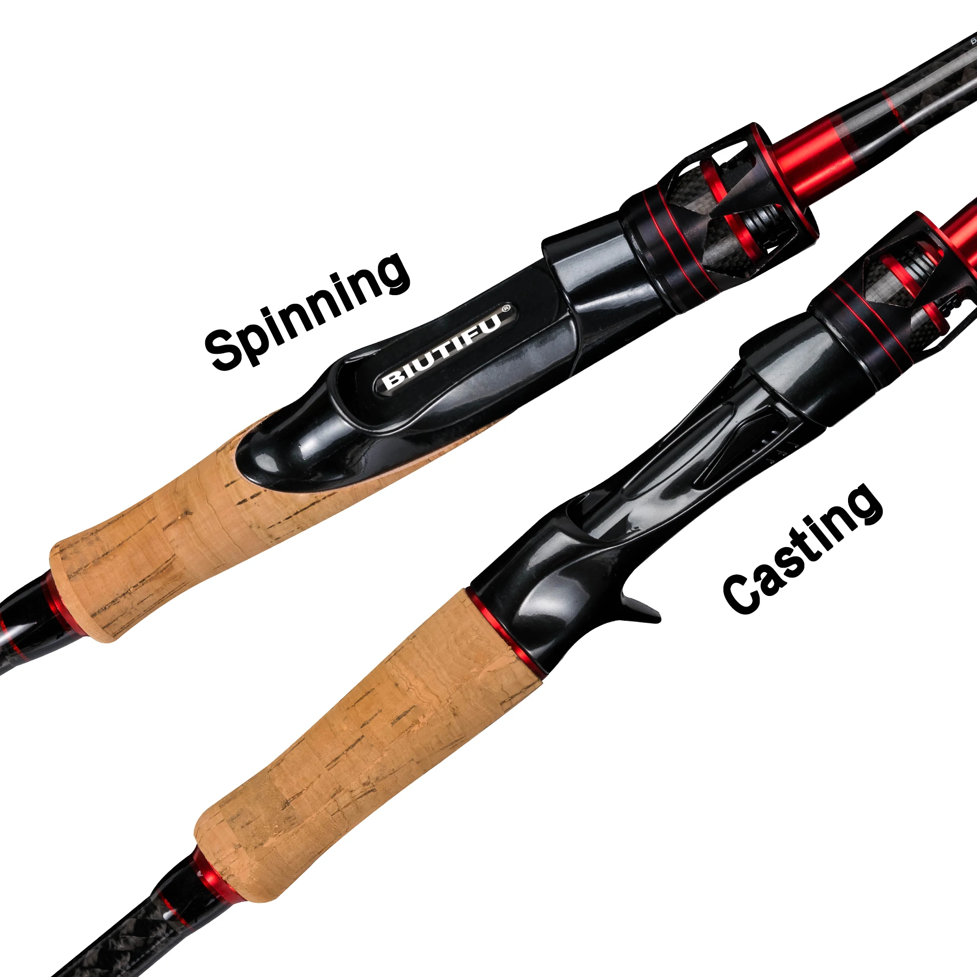 BIUTIFU ABILITY Casting Spinning Lure Fishing Rod 1.8/2.1 m t800 rozmieszczone dowolnie Carbon 2 Section 2 TIPS 4-35g ML/M/MH Baitcasting Surf Fast Pole