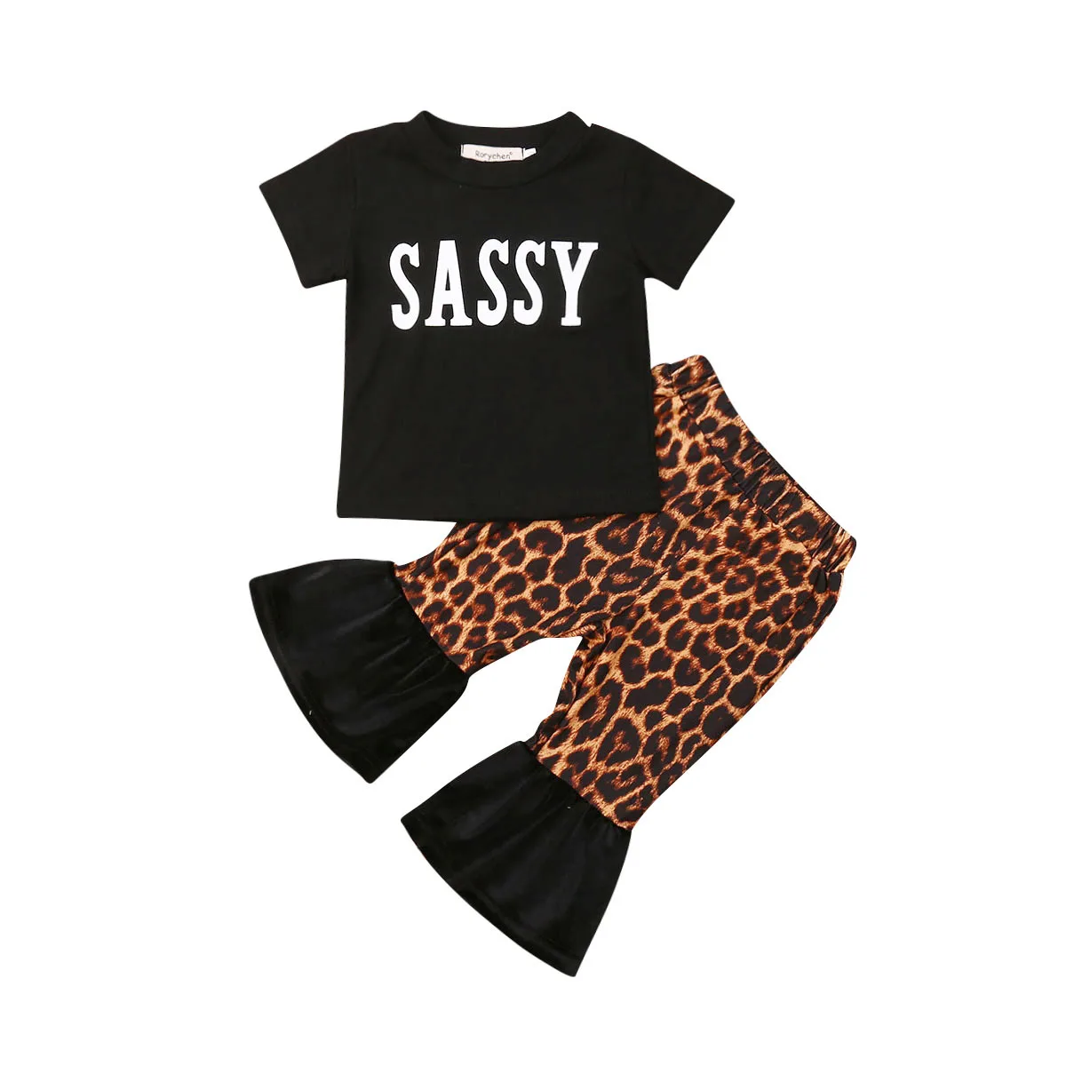 Pudcoco USA Czas Darmowa Dostawa 2 szt. 0-24 M Dziewczynek Zestaw Koszulka Z Krótkim Rękawem+Spodnie Zestaw małych Dzieci Leopard Odzież dres