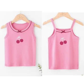 Girl Vests T-shirts for Children Vest Top Floral Bow Girl tee shirt Cotton Teen Baby Girl Undershirt Singlet 2-12Y