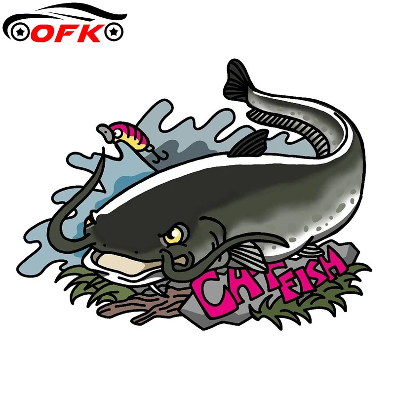 Dla Cat Fish Car Truck Decal Zderzak Okno Anime Nadwozie samochodu, Odporne na zarysowania, Naklejki do SAMOCHODU suv 13cm X 7,6 cm