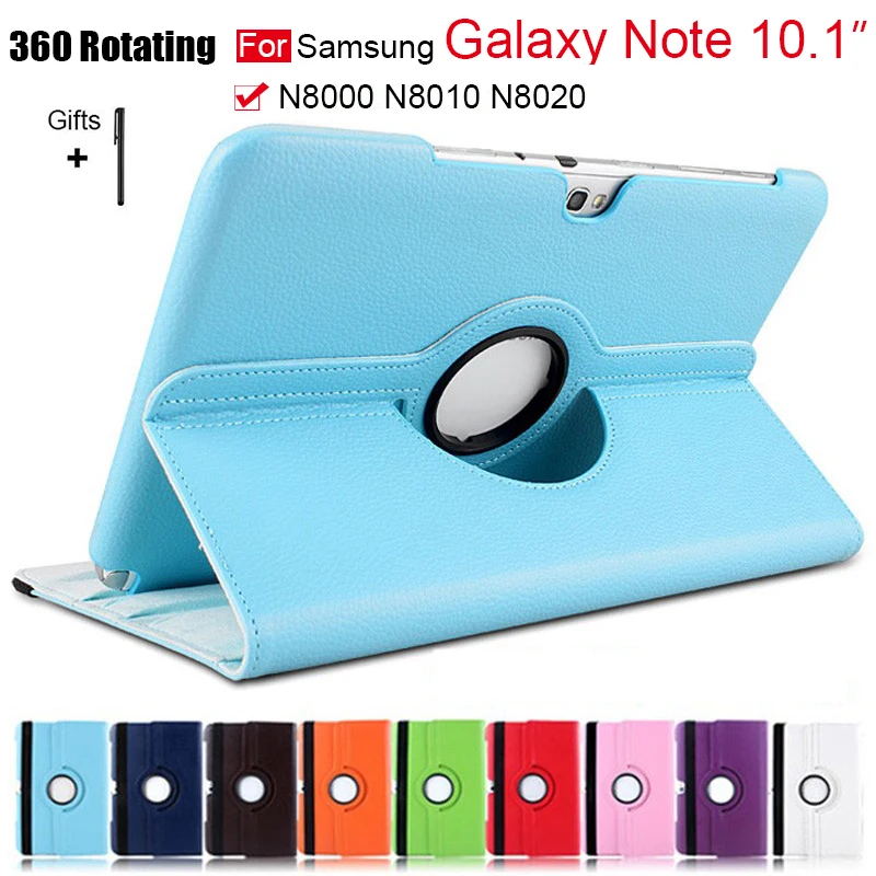 360 Obrotowy Biznes Faux Leather Stoisko Pokrywa Etui Do tabletu Samsung Galaxy Note 10.1 N8000 N8010 N8020 (GT-N8000)+prezenty Uchwyt