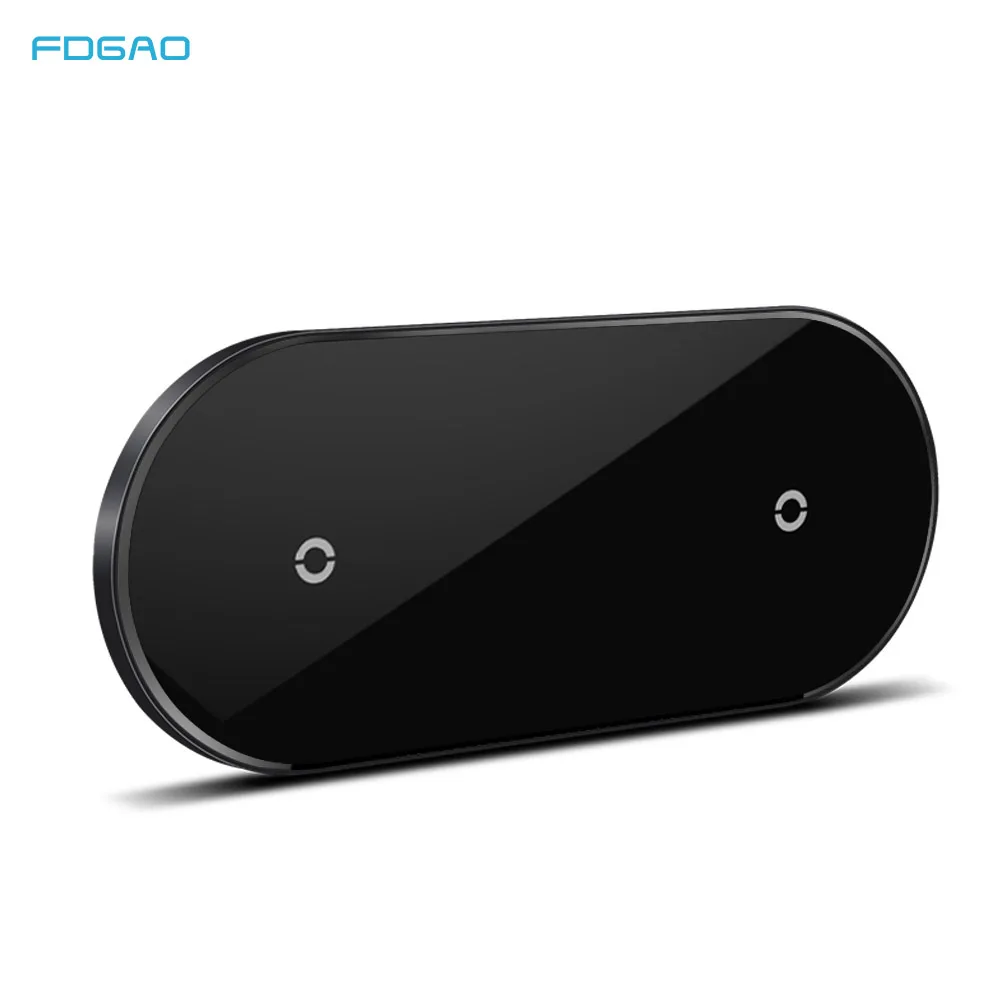 FDGAO 20W 2 in 1 Qi Wireless Charger Pad Dla iphone 12 11 XS XR X 8 Airpods Pro Dual 10W Fast Charging Base dla Samsung S20 S21