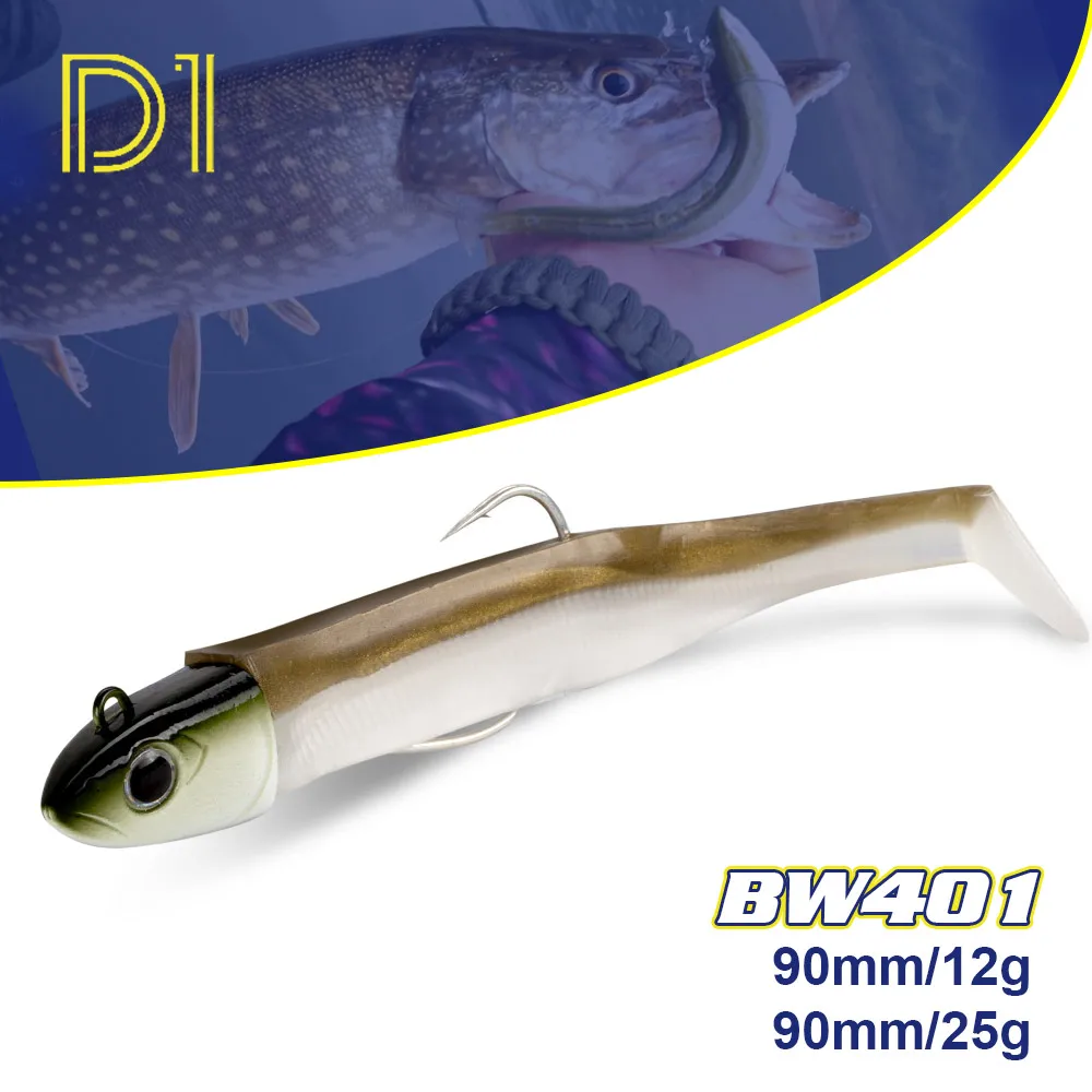 D1 szczupak przynęta drapieżnik wędkarstwo płotka grubogłowa połowów przynęty 95 mm 12 g 25 g miękka przynęta okoń tuńczyk pstrąg sprzęt wędkarski miękkie przynęty z tworzyw sztucznych