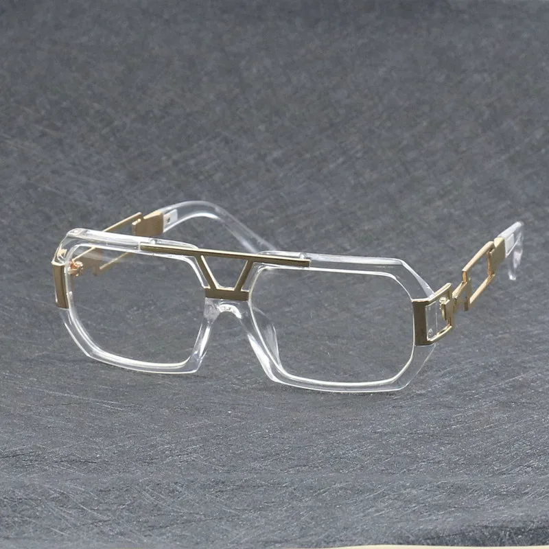 KAPELUS Man jasny czarny pudełko metalowe okulary anty-UV codzienne okulary 00627
