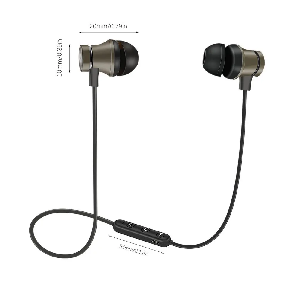 Magnetyczne Bezprzewodowe Słuchawki Bluetooth Stereo Sportowe Wodoodporne Słuchawki Bezprzewodowe Słuchawki z Mikrofonem Dla iPhone 7 Dla Samsung