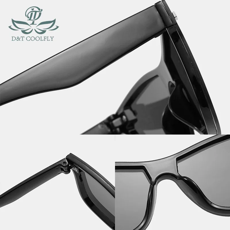 D&T Nowe Modne okulary przeciwsłoneczne One piece Trend Personality Eyeglass Brand Design Protection Odblaskowe Bezramowe okulary przeciwsłoneczne UV400
