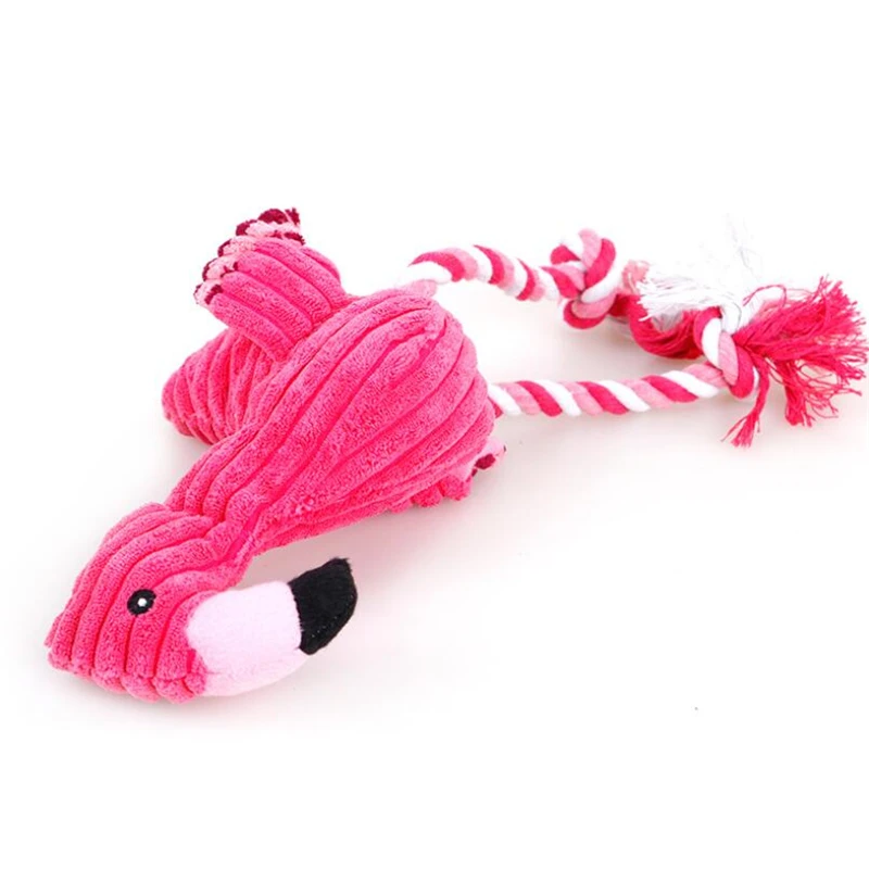 Skrzypiący Zabawny Flamingo Forma Pluszowe Zabawki Dla zwierząt domowych Moda Piękne Psy Żuć Piszczałka Czerwone Ptaki Zabawka Czyszczenie zębów Dla szczeniaka