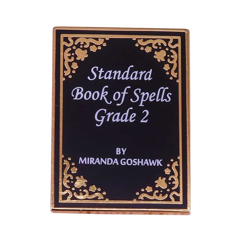 Standardowa księga zaklęć szpilka magiczne czary ikonę literatura broszka mól książkowy książkowy prezent