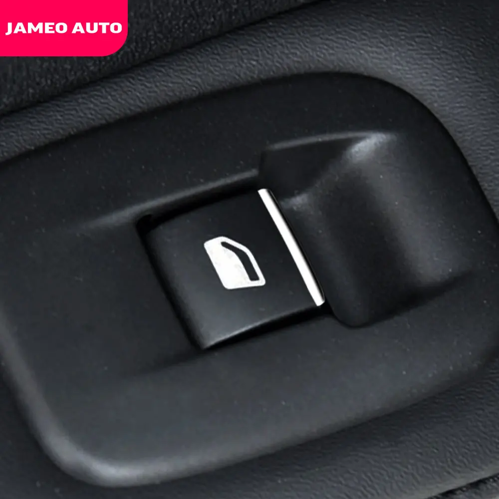 Jameo Auto 7 szt./kpl. Samochodowy Podnosnik szyby Przycisk Sterowania Pokrętło Pokrywa Nakładka do Peugeot 407 2005 - 2020 ABS Chrome Akcesoria