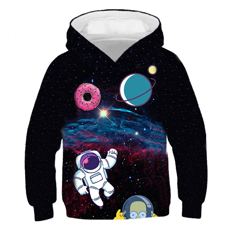Astronauta Bluza 2021 Studencki bluza Gwiaździste Niebo Astronauta Drukowanie 3D Chłopcy Dziewczęta dzieci dla Dzieci Wiosna Jesień Marka Bluza Dziecko prezent