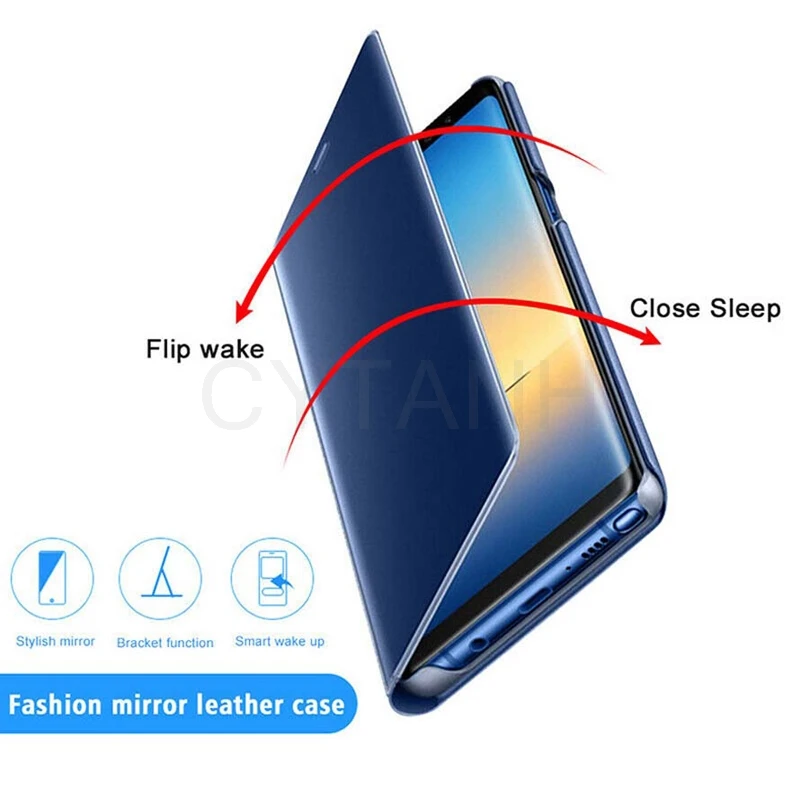 Lustrzane Etui dla OPPO Realme 5 3 Pro Cases X Phone Protect Plastic + Leather Book Style Klapka Realme C3 C2 C11 Hard Case