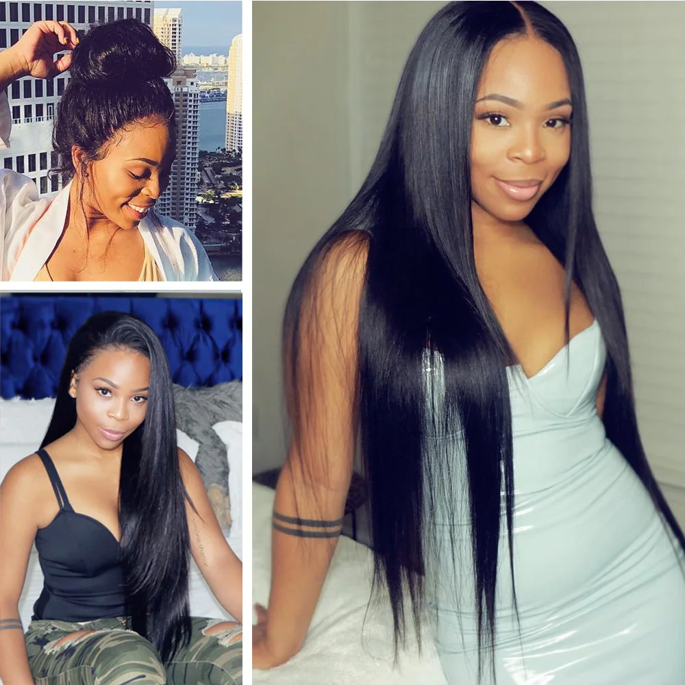 Remy Peruian Straight 13x6 Lace 360 Lace Frontal Wig Glueless Silk BASE Full Lace Human Hair Wigs Natural Hairline 180Density U