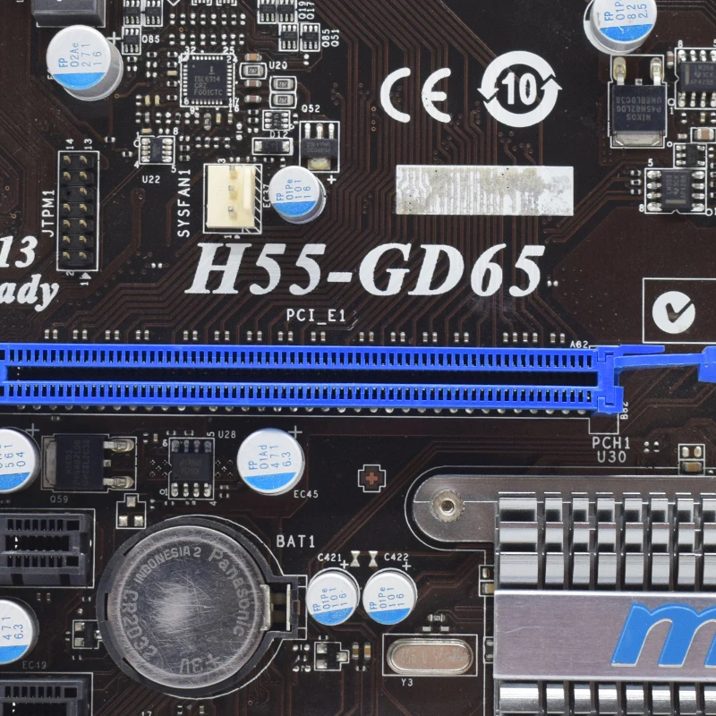 Dla płyty głównej MSI H55-GD65 LGA 1156 DDR3 Intel H55M H55 SATA II, PCI-E X16 ATX Używany Blat płyta główna