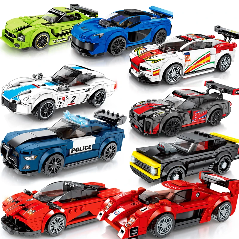 City Speed Champions Słynny Model Samochodu Montaż Bloków Kompatybilny Super Samochody Wyścigowe Zabawki Dla Dzieci, Prezenty