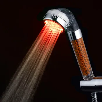 RGB 7 Kolorowe Światło Led Wodna Wanna Łazienka Filtrowanie prysznic SPA Ręczna Technologia Negatywny jonowy filtr prysznic