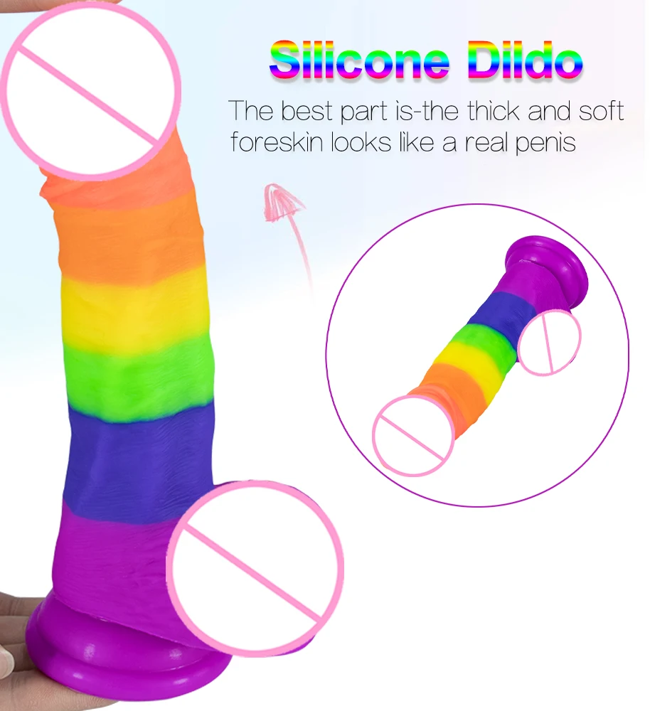 Super Realistyczny Silikon Rainbow Ogromne Dildo Anal Penis Gode Przyssawka Sextoys Damska Masturbacja Фалоимитатор Produkty Członek