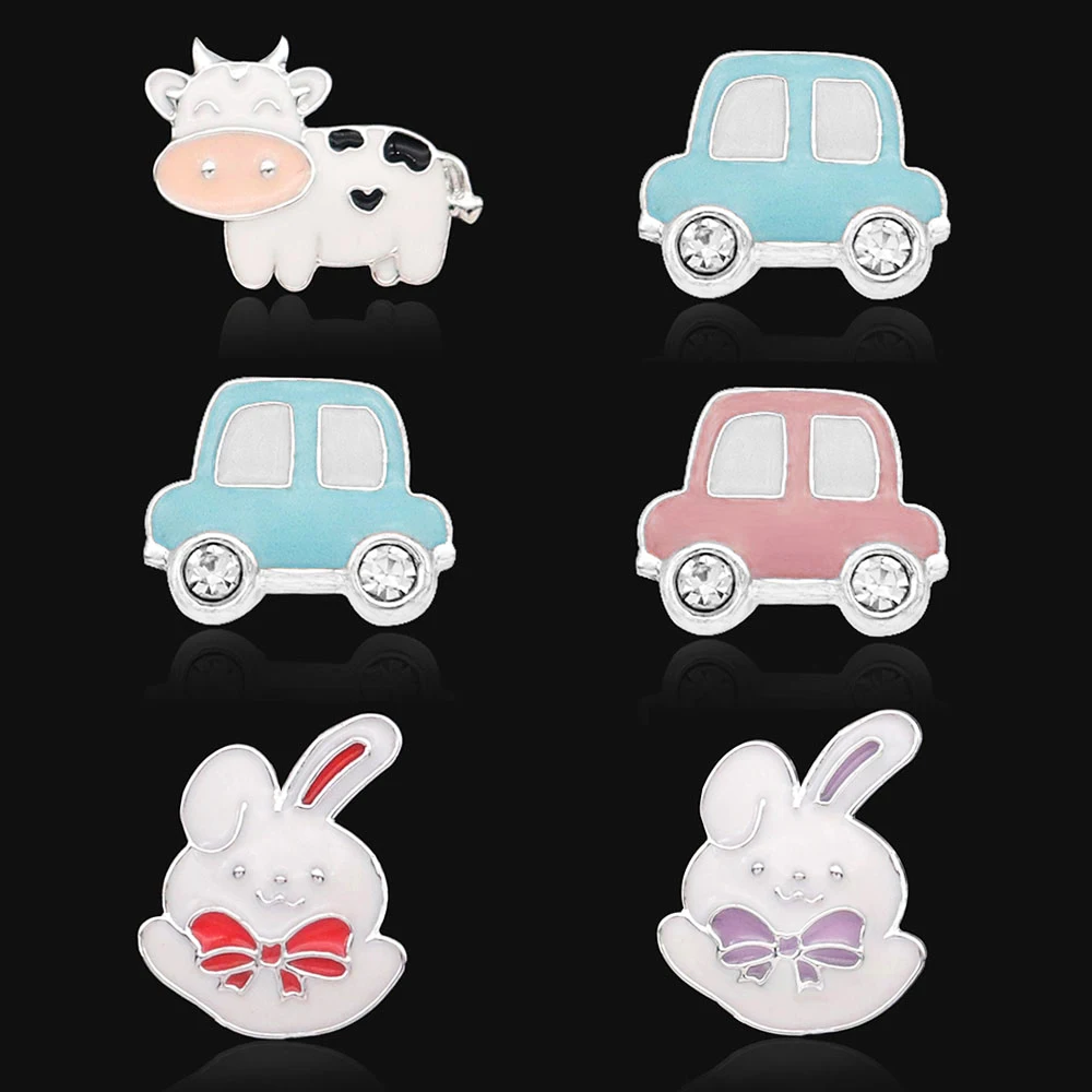 MS367 Rabbit Car Cow 12mm Metal snap button DIY jewelry