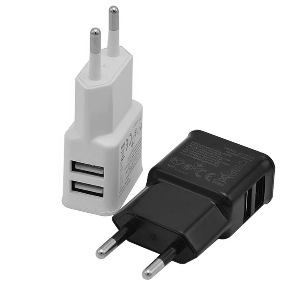 Uniwersalna Podwójna Ładowarka USB 2A Travel EU Plug Adapter przenośną ładowarkę telefon USB kabel dla iphone, Samsung galaxy Xiaomi