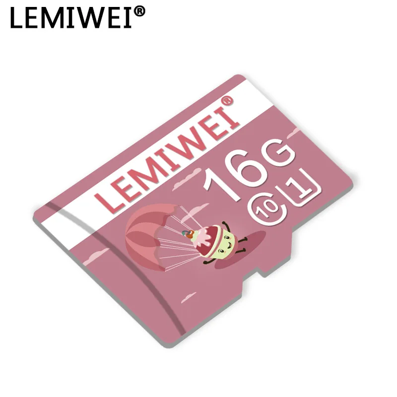 Lemiwei Memory Card 16GB 32GB Class 10 High Speed Pink T Flash Card UHS-I Ice Cream 64GB U1 Do Telefonu Karty TF