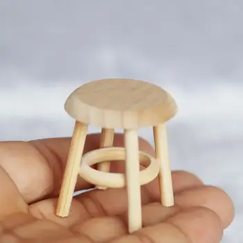 1:12 Miniaturowy Domek dla Lalek 3D Drewniane Meble Krzesło Lekki Mini DIY Krzesło do Salonu, Jadalni Meble Kuchenne