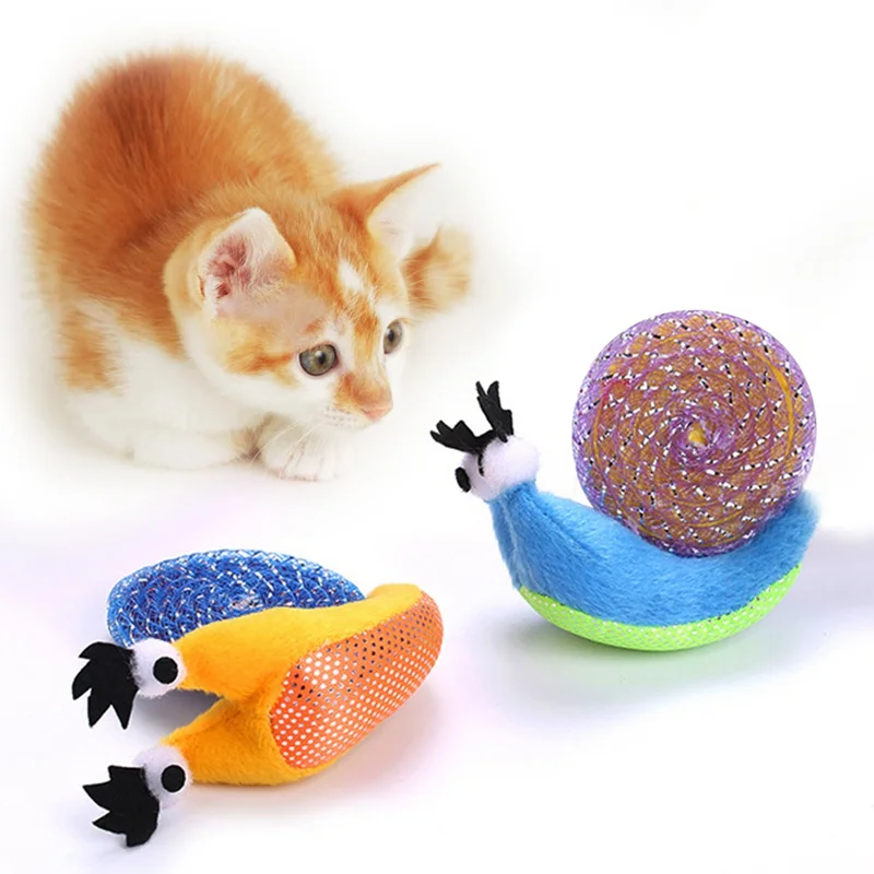 2020 Pet Durable Funny Plush Scratch Toys for Cats Kittens Interaktywna Zabawka dla nudnego czasu Ślimak