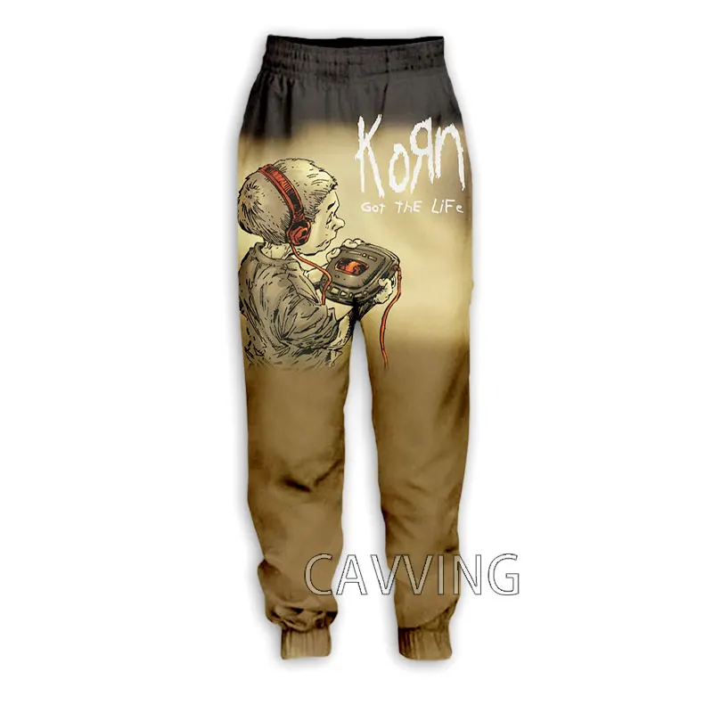 Nowa Moda 3D Print Korn Band Casual Spodnie Sportowe, Sportowe spodnie damskie Proste Spodnie Sportowe Spodnie Biegowe Spodnie Spodnie