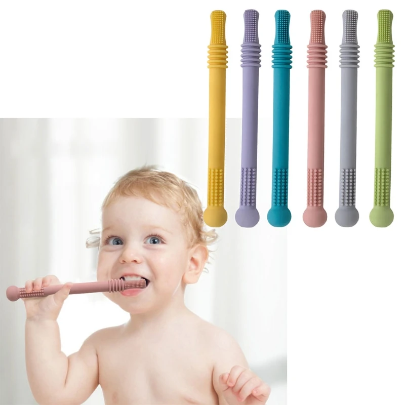 Silikonowy Molowa Słoma Dzieci Gryzak Baby Chewable Safe Toy Food Grade (BPA Free Baby Ząbkowania Toys Mother Baby Supplies