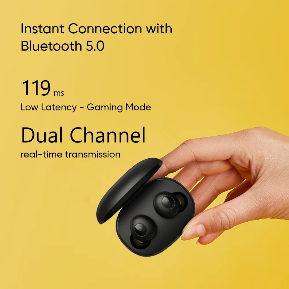 Oryginalne realme Pąki Q TWS Słuchawki Bezprzewodowe douszne Słuchawki Sterowanie Dotykowe 20 Godzin Bateria Bluetooth 5.0 IP5 Wodoszczelność
