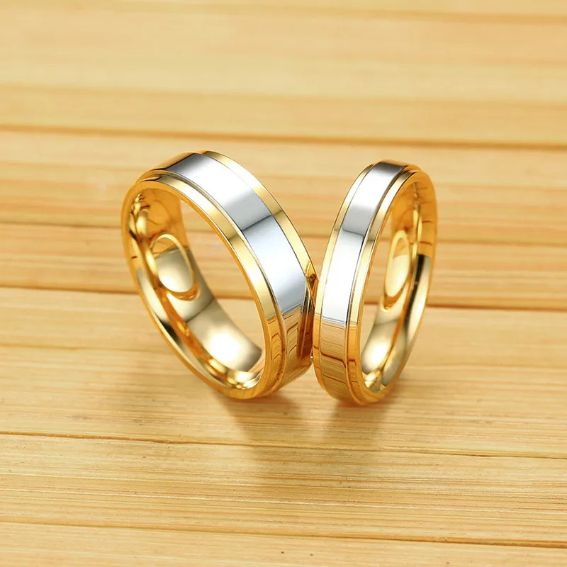 Modyle 2021 Nowa Moda Złoto Srebro Kolor Obrączki Pierścień dla Kobiet Człowiekiem ze Stali Nierdzewnej na Zawsze Kochanek Prezenty Pierścień