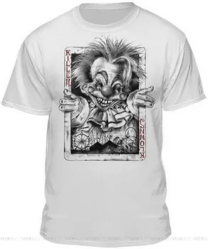 Killer Klowns From Outer Space Joker Face White Fitted Unisex T Shirt Men Women TEE Shirt 20th 30th 40th 50th Birthday