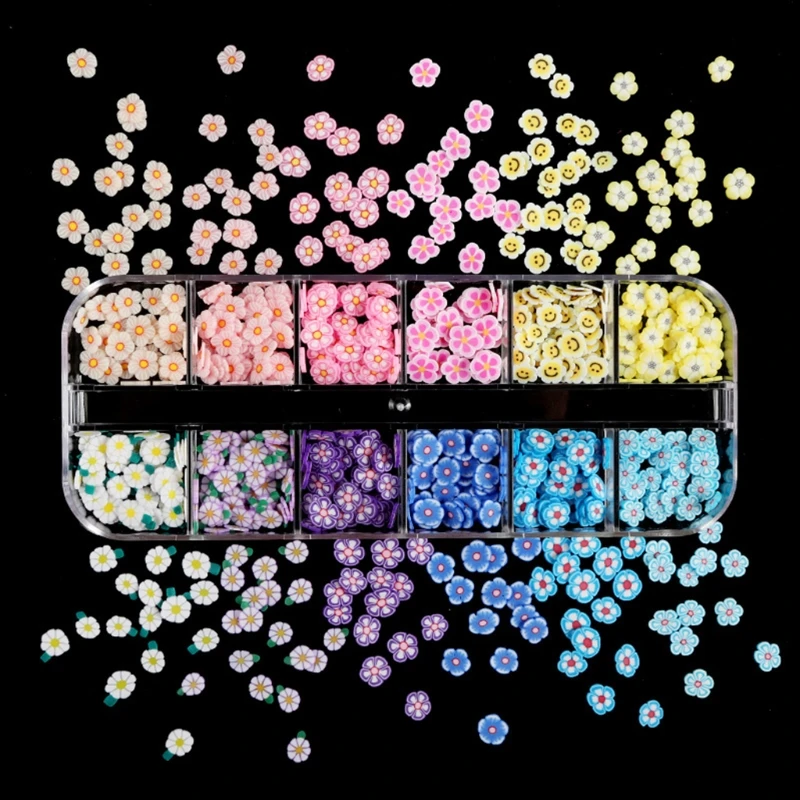 Sztuka Zawieszenia Paznokci Brokat Naklejki dekoracyjne 3D Paznokci Kwiat Kolorowy Akryl Akcesoria Do Paznokci Dostawy