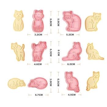 6 szt./kpl. 3D Kot Pies Formy Do Pieczenia Ciasteczek Formy Ciasteczka Formy DIY Kreskówka Prasa do Pieczenia Formy Urodziny, boże Narodzenie Ciasteczka Narzędzia Prezent