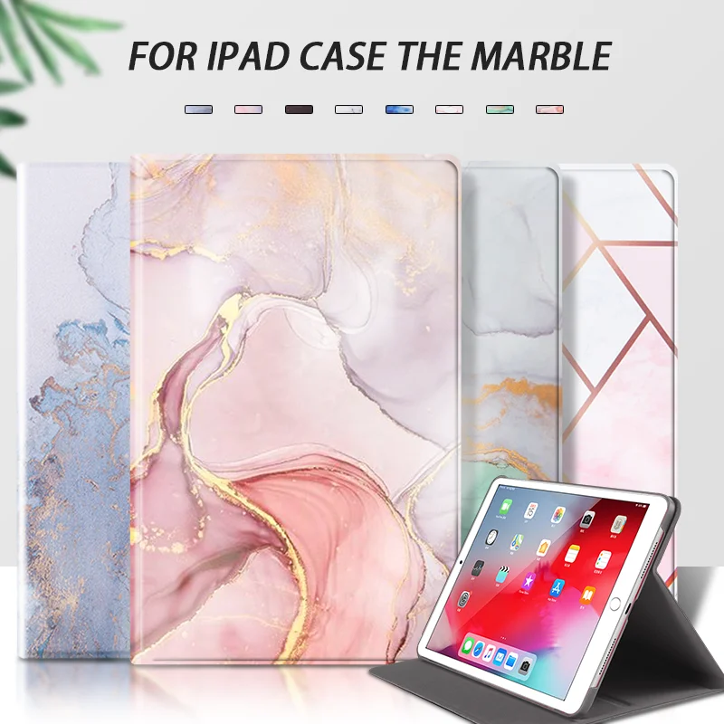 Dla iPad 9.7 2017 2018 5/6 air 1/2 Case 10.2 7/8 tablet case wyłożona kafelkami PU leather smart case dla ipada Air4 pro11 Mini 1/2/3/4/5