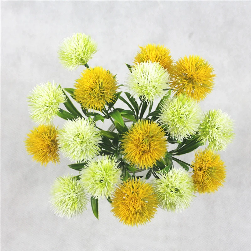5 Stylów / Zestaw Artystycznych Roślin Modelowania Kwiaty Mniszek Plastikowy Kwiat Żółty Ogrodnictwo Dekoracji Domu