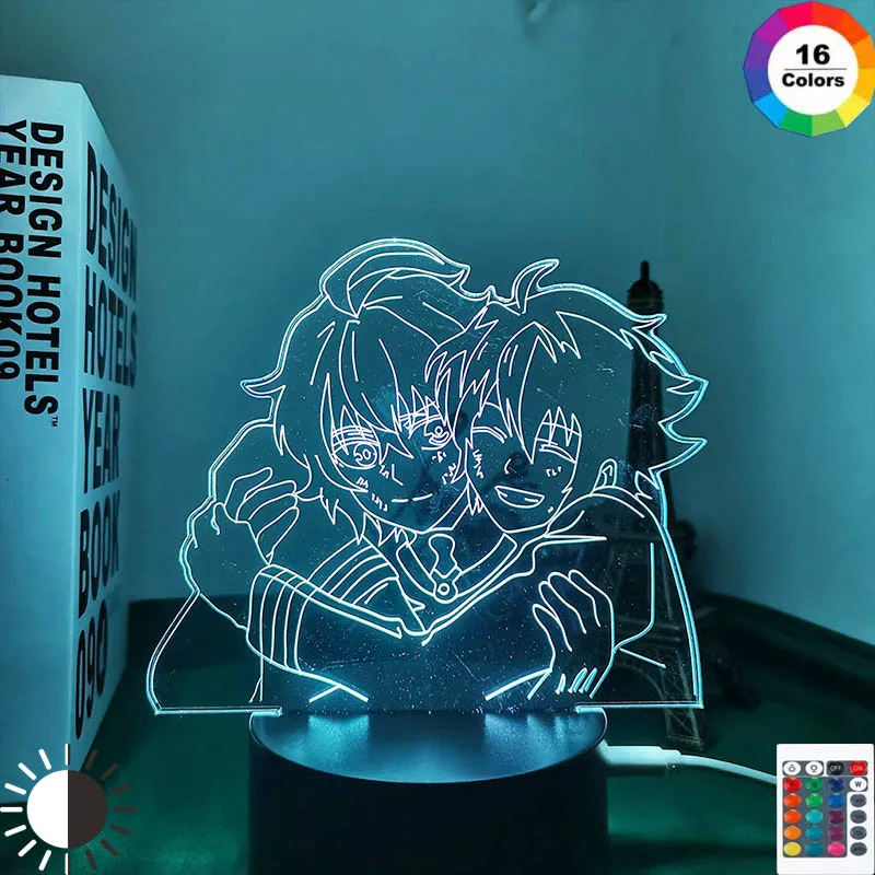 Serafin końca Led lampka nocna do Sypialni Wystrój Nocne Prezent na Urodziny Anime 3d Lampa Serafin Końca