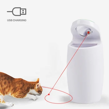 Cat Pet LED Laser Fajna Zabawka Smart Automatic Cat Exercise Training Zabawa Zabawka Многоугловая Regulowana USB-ładowanie dla Kotów