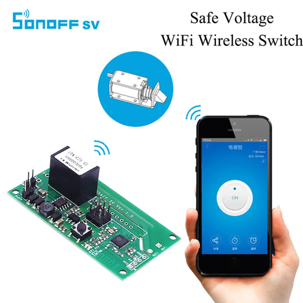 3 Szt SONOFF SV Safe Voltage Long Distance Remote Timing WiFi Wireless Switch Module for IOS for Android Smart Home