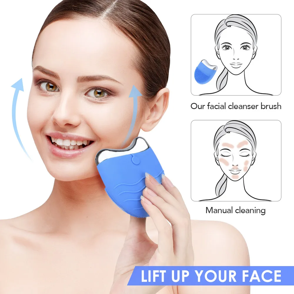 Silikonowa Elektryczna Szczoteczka do czyszczenia twarzy Sonic Face Cleanser Cleansing Skin Deep Washing Mini Massager Brush Face Lift up Tool