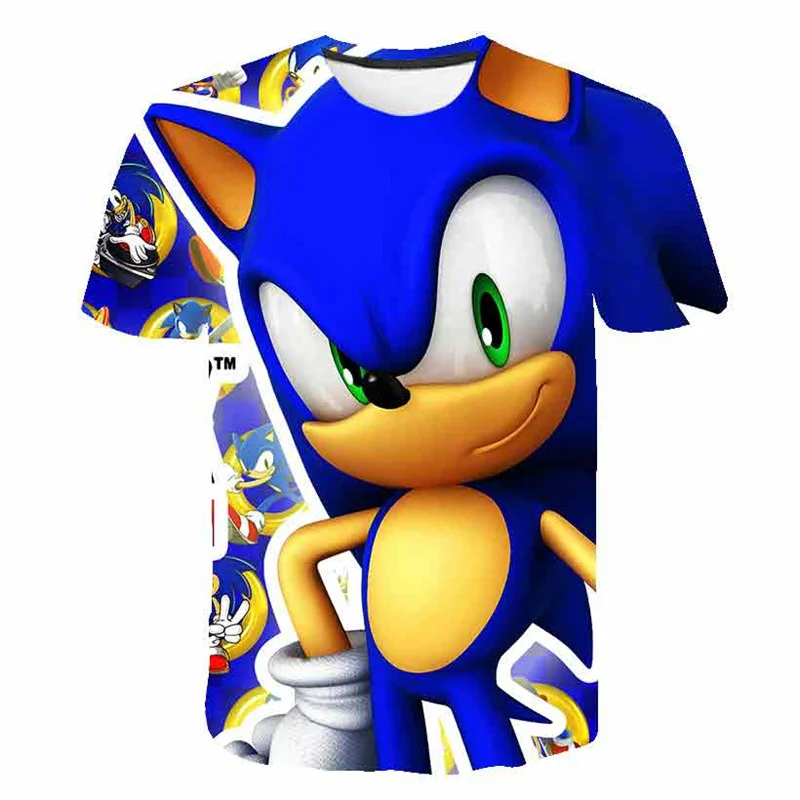 Anime Kreskówki 3D Tee Baby Boy Clothes Odzież Dziecięca Super Sonic Print 3D t-shirt odzież Dziecięca Boy Girls Game Funny Tshirt